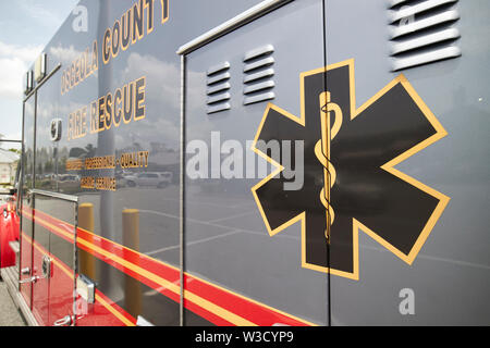 Osceola County Notdienste Feuerwehr Sanitäter Krankenwagen Florida Vereinigte Staaten von Amerika Stockfoto