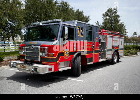 Osceola County Notdienste Feuerwehr Löschfahrzeug Florida Vereinigte Staaten von Amerika Stockfoto