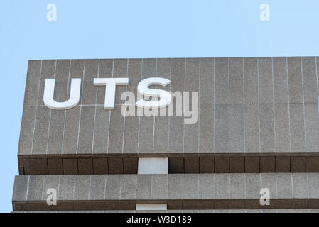 Der Technischen Universität Sydney (UTS) Gebäude 1 Der brutalist entwickelt admin Turm bis nahe am Broadway am Rande des Zentrum von Sydney entfernt Stockfoto