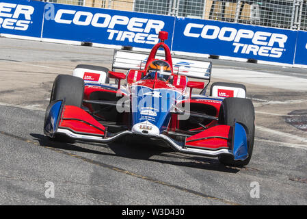 Toronto, Ontario, Kanada. 14. Juli, 2019. VERIZON Indycar Series Treiber MATHEUS LEIST (4) Rennen in der Verizon Indycar Series Honda Indy Toronto Rennen in Toronto statt, Canad Credit: Engel Marchini/ZUMA Draht/Alamy leben Nachrichten Stockfoto