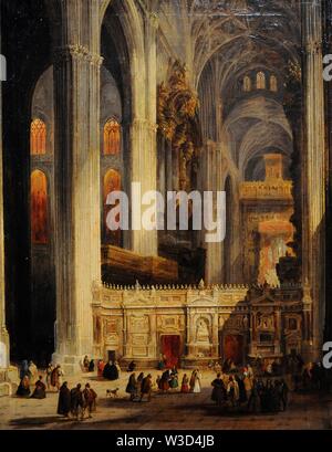 Jenaro Pérez Villaamil (1807-1854). Pintor Español. Interieur de la Catedral de Sevilla, 1838. Museo del Romanticismo. Madrid. España. Stockfoto