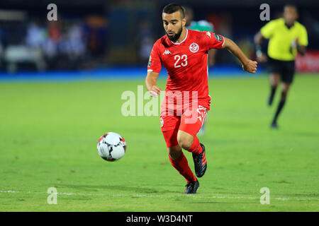 Kairo, Ägypten. 14. Juli, 2019. Naim Sliti (23), die in Aktion während des Spiels Tunesien vs Senegal Halbfinale am 30. Juni Stadion in Kairo. Insgesamt Afrika Cup der Nationen Ägypten 2019. Foto: Chokri Mahjoub Credit: Chokri Mahjoub/ZUMA Draht/Alamy leben Nachrichten Stockfoto