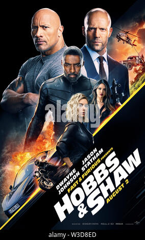 RELEASE Datum: August 2, 2019 TITEL: Fast & Furious präsentiert: Hobbs & Shaw Studio: Universal Pictures Regie: David Leitch PLOT: Lawman Luke Hobbs und Ausgestoßenen Deckard Shaw Form eine unwahrscheinliche Allianz, wenn ein Cyber-gentechnisch verbesserten Bösewicht die Zukunft der Menschheit bedroht. In den Hauptrollen: Dwayne Johnson, IDRIS ELBA, VANESSA KIRBY, Jason Statham. (Bild: © Universal Pictures/Entertainment Bilder) Stockfoto