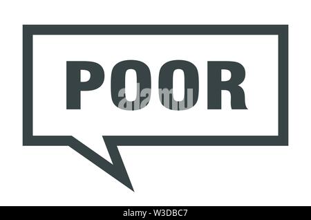 Schlechte Vorzeichen. Schlechte square Sprechblase. Schlechte Stock Vektor