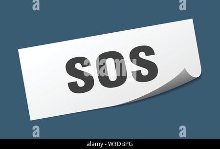 Sos-Aufkleber.sos Square isoliert unterzeichnen. Sos Stock Vektor