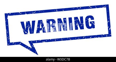 Warnzeichen. Warnung square Sprechblase. Warnung Stock Vektor