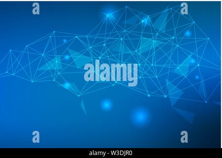 Geometrische abstrakte Hintergrund mit angeschlossenen Leitung und Punkten. Struktur Molekül und Kommunikation. Grosse Daten Visualisierung. Medizin, Technik, Wissenschaft Stock Vektor