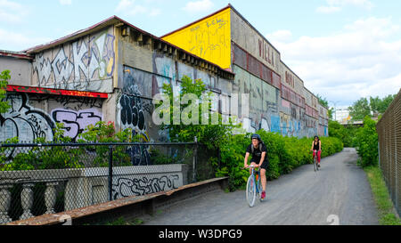 Radfahrer, Réseau-Vert, einem beliebten multi-funktionale Trail, Montreal Stockfoto