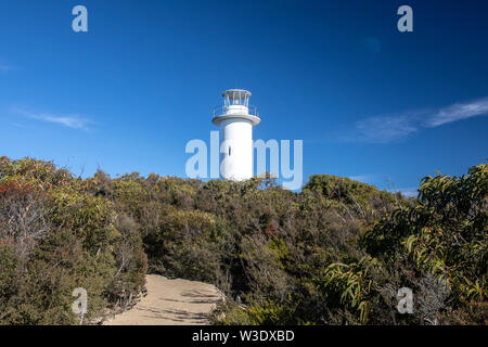 Tasmanien, Cape Tourville Leuchtturm im Freycinet Nationalpark an der Ostküste von Tasmanien, Australien Stockfoto