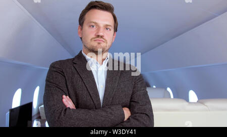 Business Jet Eigentümer. Stockfoto