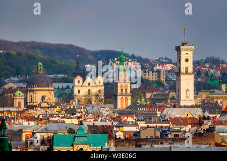 Luftbild der Altstadt, Lemberg, Ukraine Stockfoto