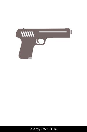Pistole-Symbol isoliert auf weißem Hintergrund Stock Vektor