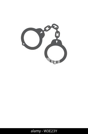 Polizei Handschellen Vector Illustration Symbol Stock Vektor