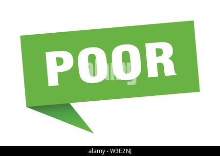 Schlechte Sprechblase. schlechte Zeichen. Schlechte banner Stock Vektor