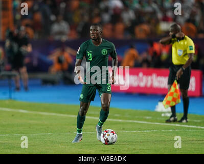 Kairo, Ägypten, Algerien. 14. Juli, 2019. Frankreich, 14. Juli 2019: Jamilu Collins von Nigeria während der 2019 Afrika Cup der Nationen Übereinstimmung zwischen Algerien und Nigeria im Cairo International Stadium in Kairo, Ägypten. Ulrik Pedersen/CSM/Alamy leben Nachrichten Stockfoto