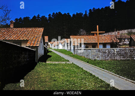 Zellen der Einsiedelei von Camaldoli. Stockfoto