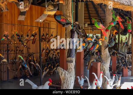 Souvenir shop bei Numbi Gate, Krüger Nationalpark, Südafrika Stockfoto