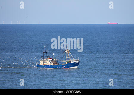 Eine Garnele Kutter auf der Nordsee Stockfoto