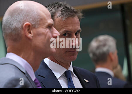 Brüssel, Belgien, 15. Juli 2019. Der britische Außenminister Jeremy Hunt nimmt in einer Europäischen Union Rat für Auswärtige Angelegenheiten treffen. Credit: ALEXANDROS MICHAILIDIS/Alamy leben Nachrichten Stockfoto