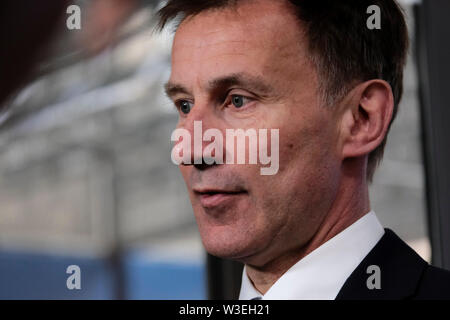 Brüssel, Belgien, 15. Juli 2019. Der britische Außenminister Jeremy Hunt nimmt in einer Europäischen Union Rat für Auswärtige Angelegenheiten treffen. Credit: ALEXANDROS MICHAILIDIS/Alamy leben Nachrichten Stockfoto