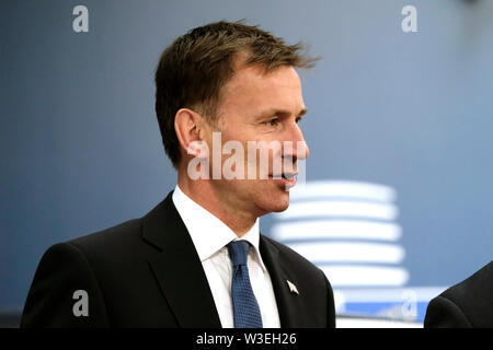 Brüssel, Belgien, 15. Juli 2019. Der britische Außenminister Jeremy Hunt nimmt in einer Europäischen Union Rat für Auswärtige Angelegenheiten treffen. Credit: ALEXANDROS MICHAILIDIS/Alamy leben Nachrichten Stockfoto