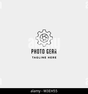 Gang Foto logo Vektor fotografie Industrie einfache Linie Symbol Symbol isoliert Stock Vektor