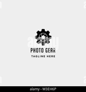 Gang Foto logo Vektor fotografie Industrie einfache Linie Symbol Symbol isoliert Stock Vektor