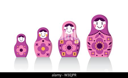 Satz von matrjoschka Russische Verschachtelung Puppen Stock Vektor