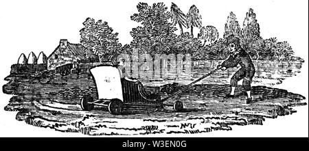 Pastorale Saitenhalter. Holz graviert Abbildung von 'Thomas Bewick' eine allgemeine Geschichte der Vierbeiner', von T.Bewick, Longman und C veröffentlichten Stockfoto