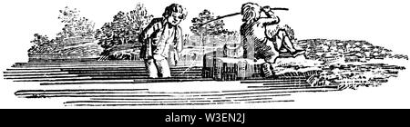Pastorale Saitenhalter. Holz graviert Abbildung von 'Thomas Bewick' eine allgemeine Geschichte der Vierbeiner', von T.Bewick, Longman und C veröffentlichten Stockfoto