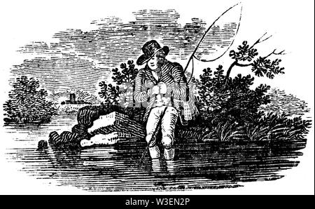Pastorale Saitenhalter. Holz graviert Abbildung von 'Thomas Bewick' eine allgemeine Geschichte der Vierbeiner', von T.Bewick, Longman und C veröffentlichten Stockfoto