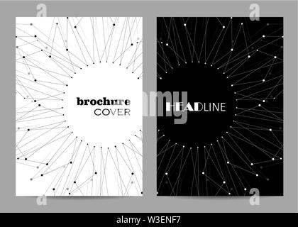 Broschüre Vorlage Layout Design. Abstrakte geometrische Hintergrund mit verbundenen Linien und Punkte Stock Vektor