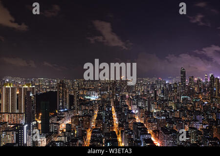 Skyline von Sham Shui Po Bezirk, im nordwestlichen Teil der Halbinsel Kowloon, Hongkong - China Stockfoto