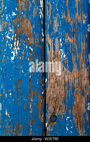 Alte blaue Holz- abstrahiert Hintergrund, schäbige Textur Stockfoto