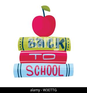 Zurück zu Schule. Vektor Schriftzug Karte. Stock Vektor