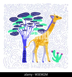 Cartoon giraffe Vector Illustration. Stock Vektor