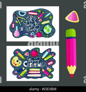 Vektor Schule Karte. Zurück zu Schule. Stock Vektor