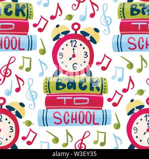 Die nahtlose Vektor Muster. Zurück zu Schule flachbild Abbildung. Stock Vektor