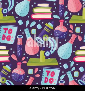 Die nahtlose Vektor Schule Muster. Stock Vektor