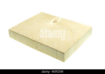 Tamarind Holz Butcher Block countertop auf weißem Hintergrund Stockfoto