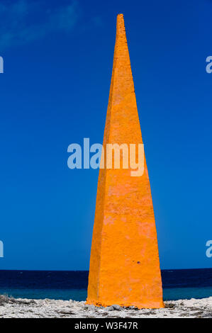 Salz Sammlung Marker auf der Insel Bonaire, Niederländische Antillen Stockfoto