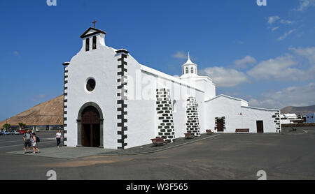 Kirche Ermita de los Dolores Tinajo Lanzarote Spanien. Stockfoto