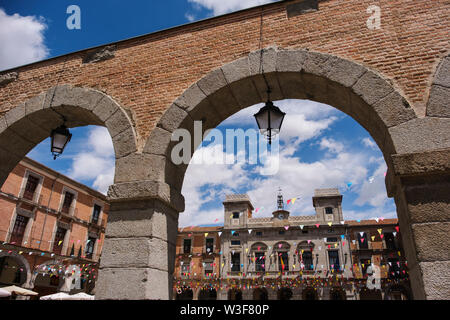 Plaza del Mercado Chico, UNESCO-Weltkulturerbe. Die Plaza Mayor, Avila Stadt. Castilla León, Spanien Europa Stockfoto