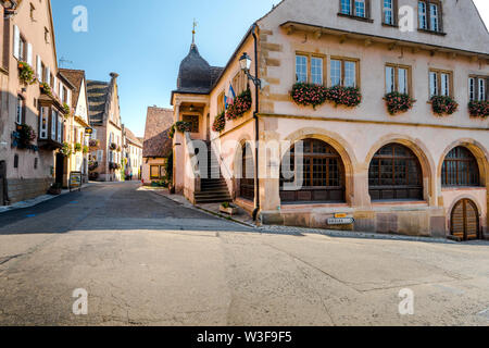 Malerische Dorf Turckheim, Elsass, Frankreich, association Mitglied der schönsten Dörfer von Frankreich Stockfoto