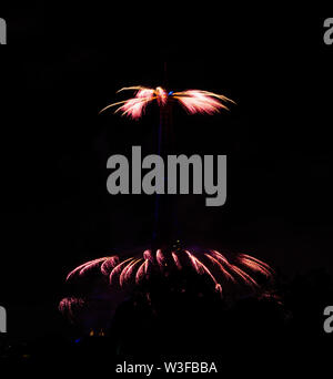 2019 Bastille Day Feuerwerk in Paris Stockfoto