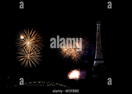2019 Bastille Day Feuerwerk in Paris Stockfoto