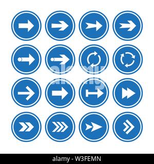 Symbol Pfeil einstellen. Vector Illustration, flache Bauform. Stock Vektor