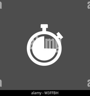 Timer, Uhr, Zeit, Symbol. Vector Illustration, flache Bauform. Stock Vektor