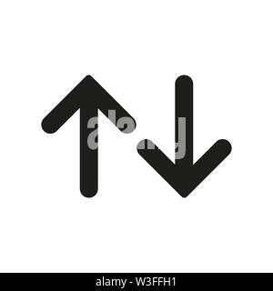 Nach oben, Nach unten Pfeil. Vector Illustration, flache Bauform. Stock Vektor