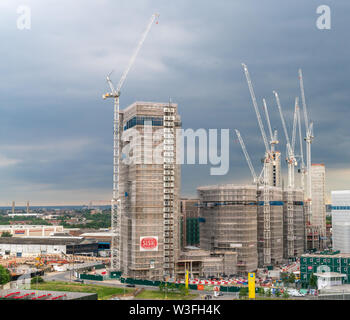 8. Juli 2019 - London, UK. Wembley Park Regeneration - Wohnungsbau Entwicklung und Konstruktion. Stockfoto